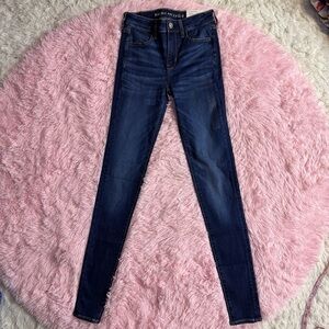 American Eagle Outfitters Women's Dark Blue Skinny Jeans